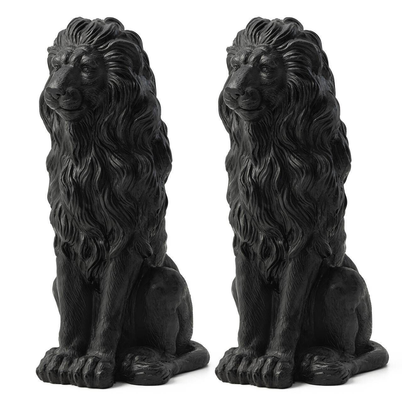 Glitzhome® 27.75" MGO Guardian Sitting Lion Garden Statue